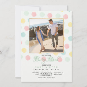 Invitación Fotograma fotográfico de puntos de polka Pastel Ba