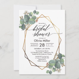 Invitación Fotograma geométrico Eucalyptus ducha de novia inv