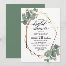 Invitación Fotograma geométrico Eucalyptus ducha de novia inv