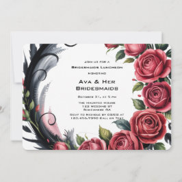 Invitación Fotograma gótico Rosa damas de honor Luncheon