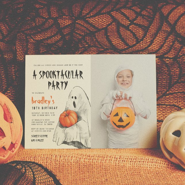 Invitación Fotomontaje de Fantasma de Halloween Fiesta travie (Subido por el creador)