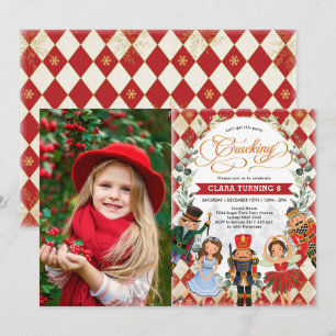 Invitación Fotomontaje de fiesta navideña de cumpleaños despo