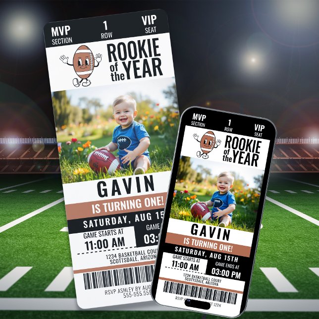 Invitación Fotomontaje De Fútbol Rookie Del Año Cumpleaños (Subido por el creador)