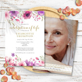 Invitación Fotomontaje de la floral acuarela de la vida