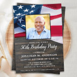 Invitación Fotomontaje de Personalizado patriótico Fotomontaj<br><div class="desc">Invitaciones a la Fiesta de Cumpleaños de la Bandera Estadounidense. Invite a amigos y familiares a su celebración patriótica de cumpleaños con estas modernas invitaciones de la Bandera Americana. Personalice esta invitación a la bandera estadounidense con sus detalles de evento, foto, nombre y fiesta. Vea nuestra colección para encontrar regalos...</div>