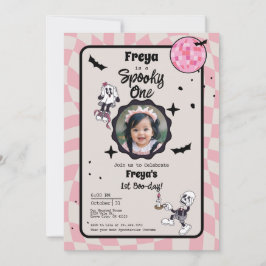 Invitación Fotomontaje de primer cumpleaños de Halloween