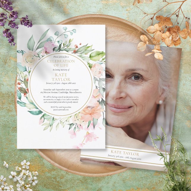 Invitación Fotomontaje floral Celebración de la Vida (Subido por el creador)