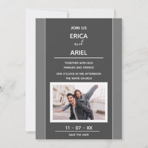 Invitación Fotomural Minimalismo Grafito Gris Enmarcado