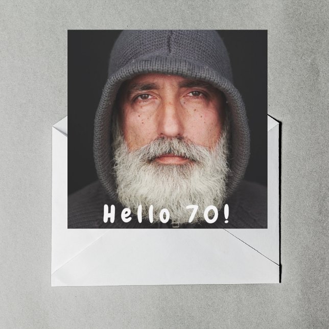 Invitación Fotos 70 cumpleaños hola 70 hombre blanco (Subido por el creador)