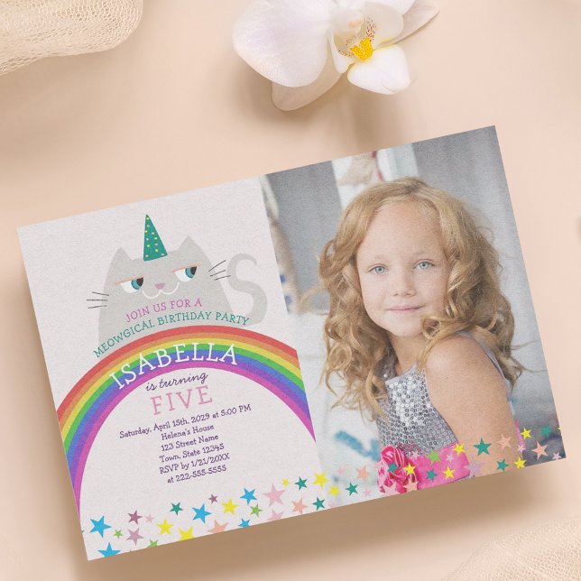 Invitación Fotos arcoiris Cumpleaños (Subido por el creador)
