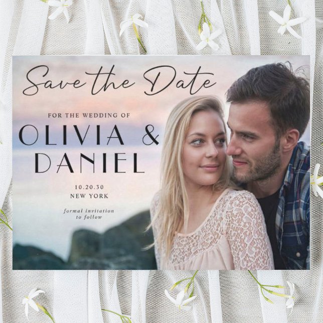 Invitación Fotos casadas Minimalistas modernas salvan la fech (Subido por el creador)