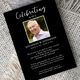 Invitación Fotos Clásicas de Celebración de la Vida Poema Per
