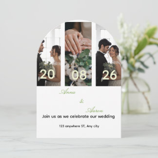 Invitación Fotos Colage Editable Guardar la Fecha Boda