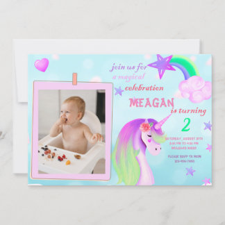 Invitación Fotos cumpleaños de Unicorn