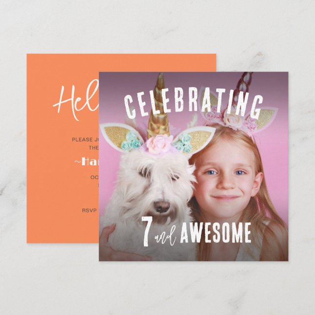 Invitación Fotos Cumpleaños Personalizado (Anverso / Reverso)