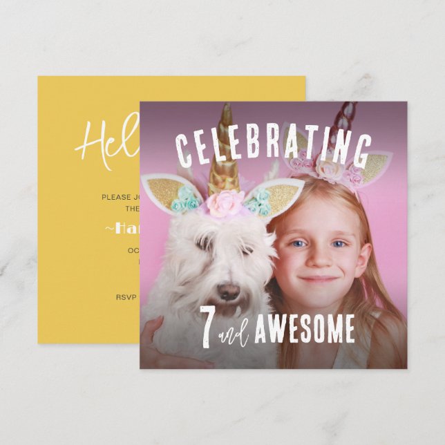 Invitación Fotos Cumpleaños Personalizado (Anverso / Reverso)
