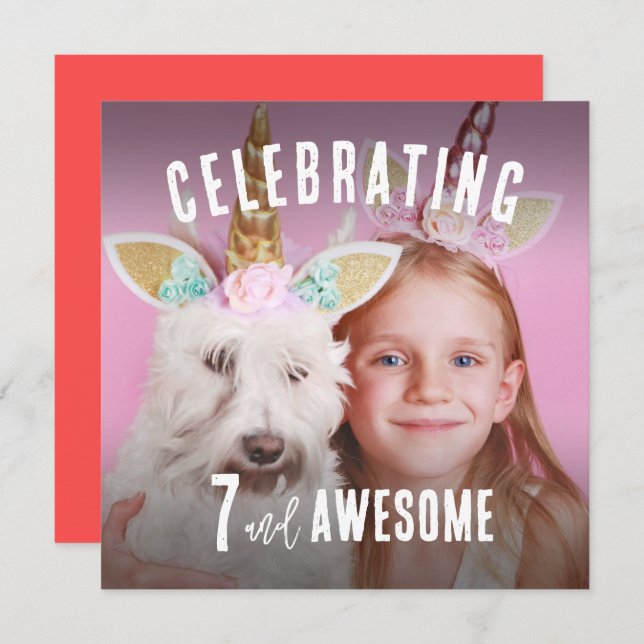 Invitación Fotos Cumpleaños Personalizado (Anverso / Reverso)