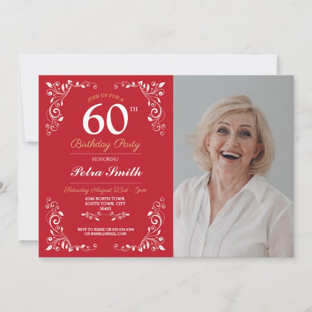 Invitación Fotos de 60 años de la 60ª Fachada de las mujeres  (Anverso)
