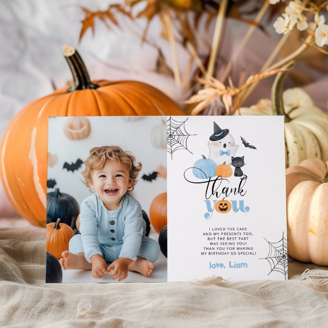 Invitación Fotos de agradecimiento de Spooky One Halloween (Subido por el creador)