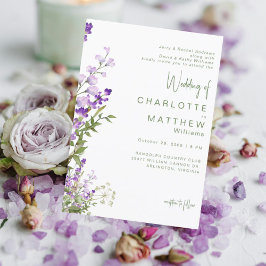 Invitación Fotos de ambos padres con lavanda en la boda