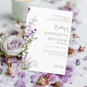 Invitación Fotos de ambos padres con lavanda en la boda