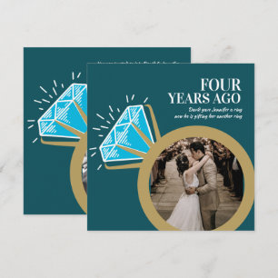 Invitación fotos de anillo de topacio azul por 4to aniversari