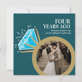 Invitación fotos de anillo de topacio azul por 4to aniversari