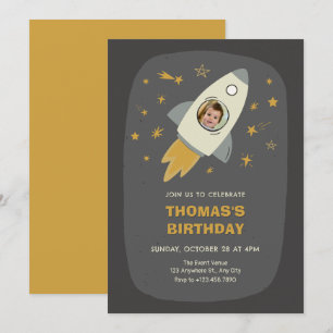 Invitación Fotos de astronauta espacial por cumpleaños
