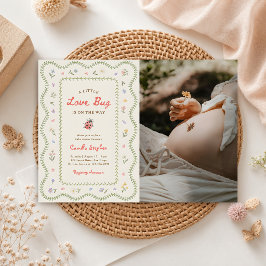 Invitación Fotos de Baby Shower de Flor Silvestre Pequeño Bic