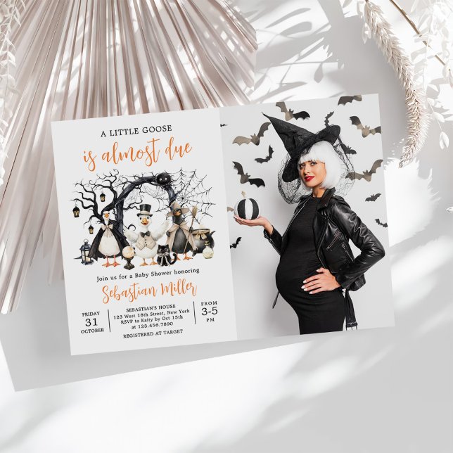 Invitación Fotos de Baby Shower de Halloween Little Silly Goo (Subido por el creador)