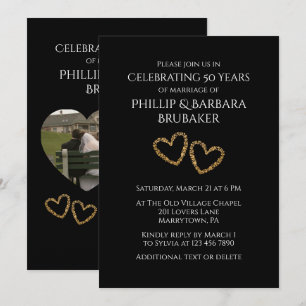Invitación Fotos de corazón Fiesta de aniversario de bodas de