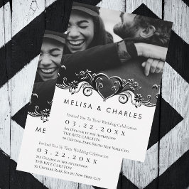 Invitación Fotos de corazón florecientes