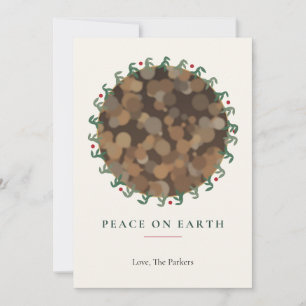 Invitación Fotos de corona de verde Navidad Paz en la Tierra