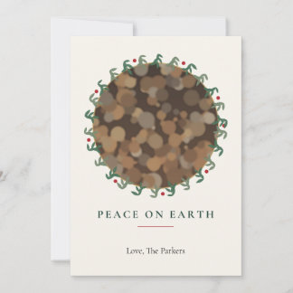 Invitación Fotos de corona de verde Navidad Paz en la Tierra