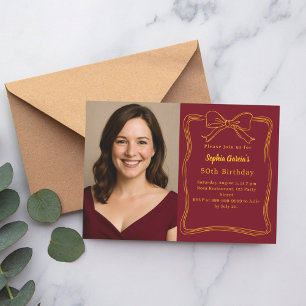 Invitación Fotos de cumpleaños de arco dibujado a mano en Bor