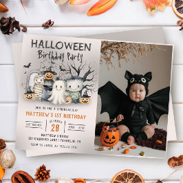 Invitación Fotos de cumpleaños de Halloween para niños en Spo