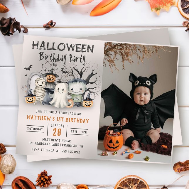 Invitación Fotos de cumpleaños de Halloween para niños en Spo (Subido por el creador)