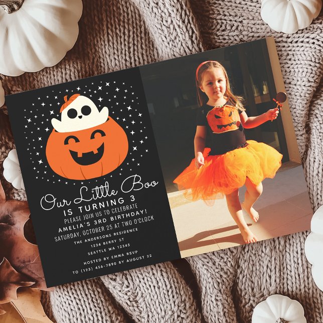 Invitación Fotos de cumpleaños de los niños de Halloween en L (Subido por el creador)