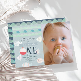 Invitación Fotos de cumpleaños de un niño pescador aliado