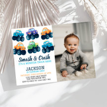 Fotos de cumpleaños del camión de monstruos y choq