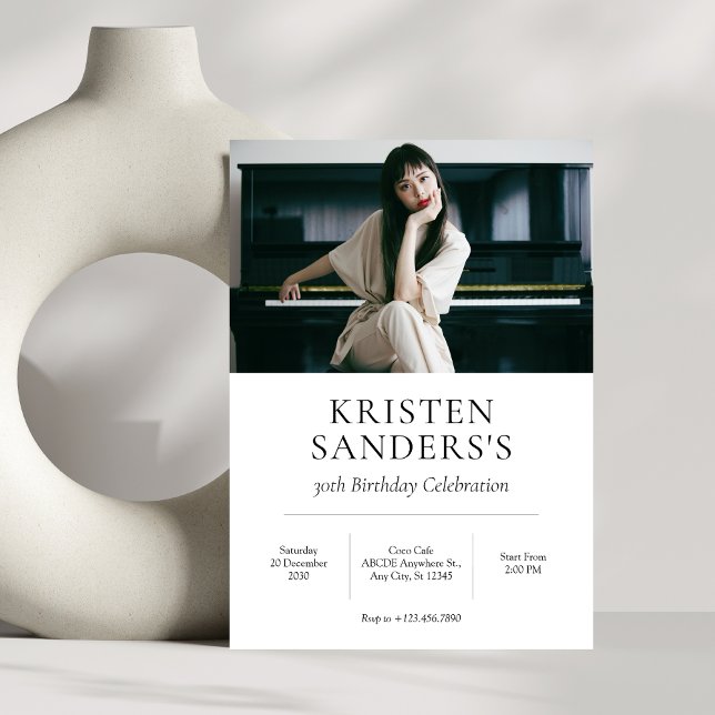 Invitación Fotos de cumpleaños Minimalista moderno (Subido por el creador)