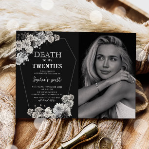 Invitación Fotos de cumpleaños número 30 de la floral Death t