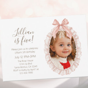 Invitación Fotos de cumpleaños número cinco de niñas de balle