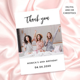 Invitación Fotos de cumpleaños simples gracias