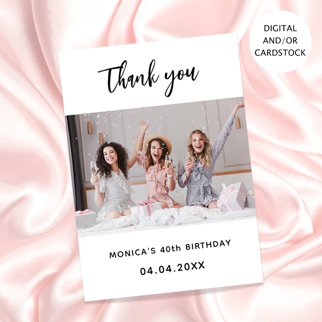 Invitación Fotos de cumpleaños simples gracias (Subido por el creador)