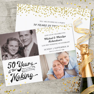 Invitación Fotos de Entonces y Ahora del 50º Aniversario de B