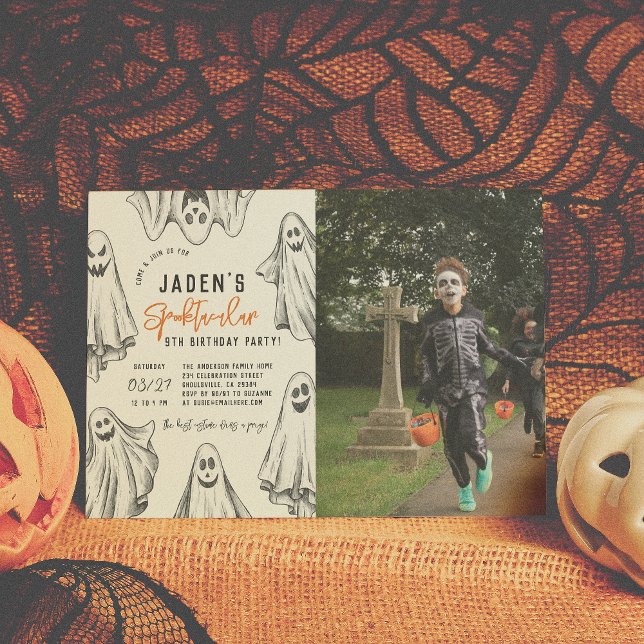 Invitación Fotos de fiesta de cumpleaños de Halloween fantasm (Subido por el creador)