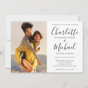 Invitación Fotos de firma en negro y blanco Bodas