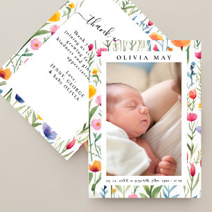Invitación Fotos de flores silvestres caprichosas, gracias, b