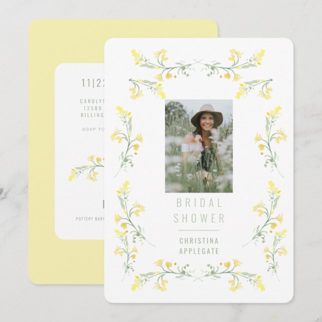 Invitación Fotos de flores silvestres de primavera en primave (Anverso / Reverso)